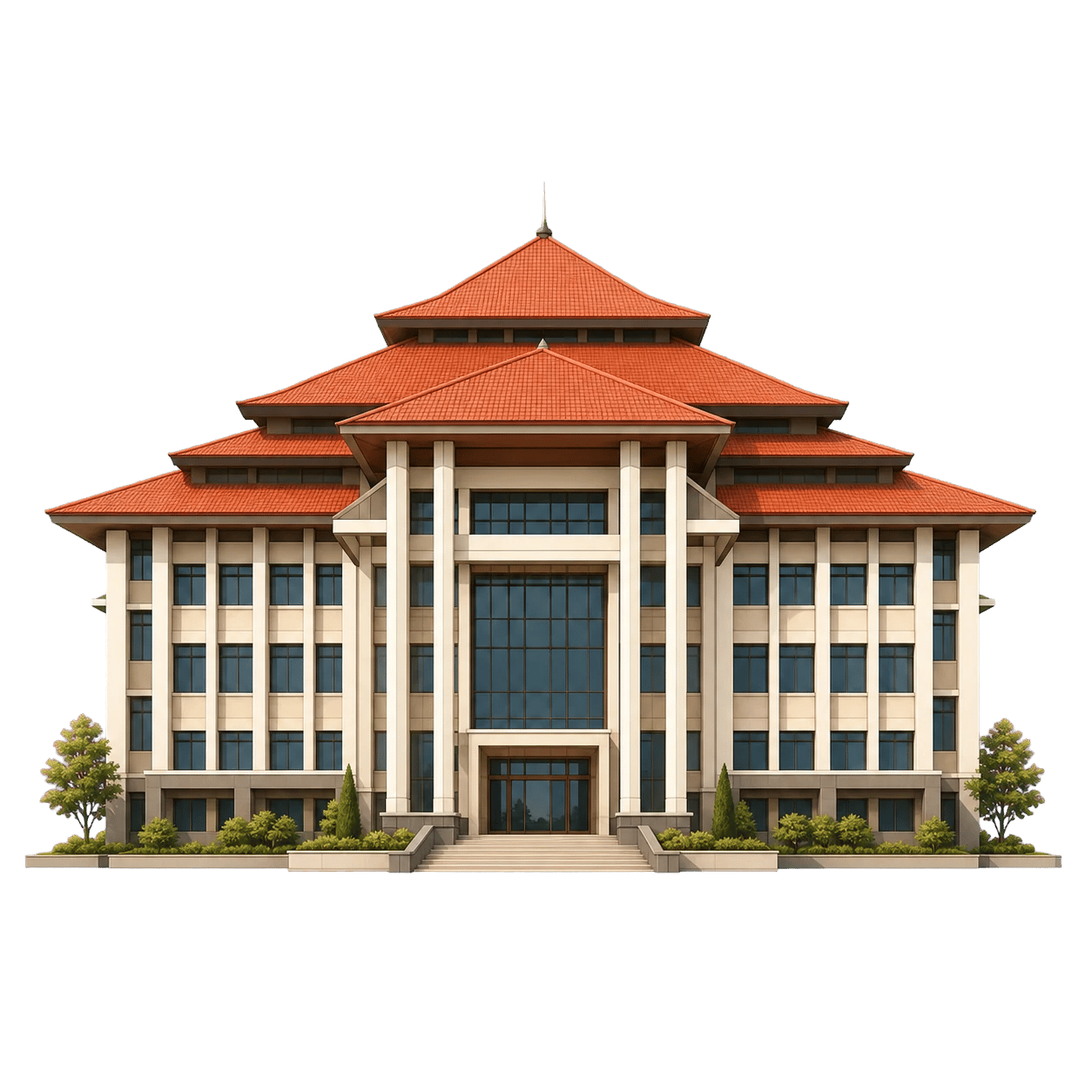 Ilustrasi gedung Universitas Hasanuddin